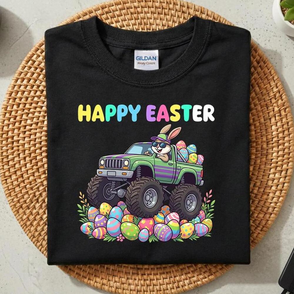 Monster Truck Easter Shirt Happy Easter Monster Truck Cute